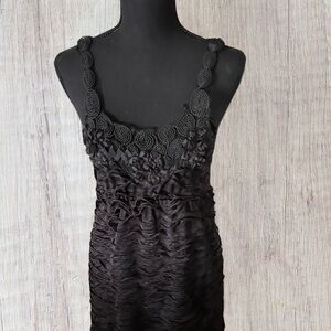 MOON RIVER Floral Bodycon Dress Black L